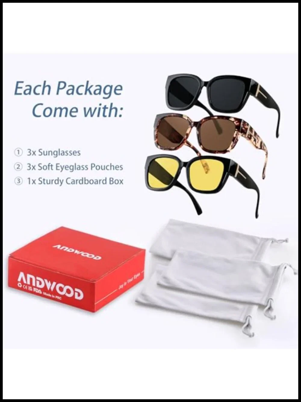 Polarized Fit Over Glasses Sunglasses Oversized Square UV400 TR90